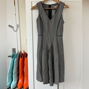 Navy and White Striped Skater Dress